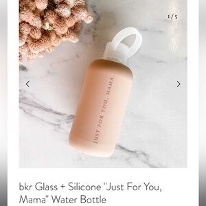 NWT bkr 16oz Glass + Silicone "Just For You, Mama" Water Bottle